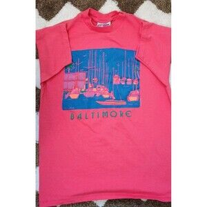 Vintage 80s 90s Single Stitch Baltimore Maryland Sailboats T-Shirt Mens L
